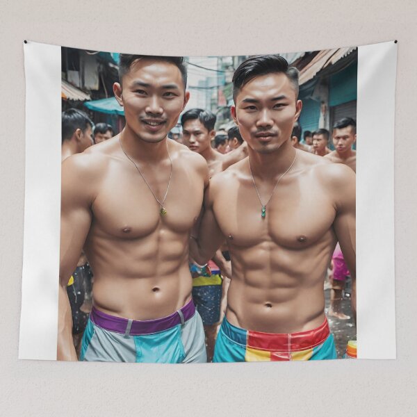 Item preview, Bangkok's Songkran Festival Vibes with Asian Hunks designed and sold by Aryabek.