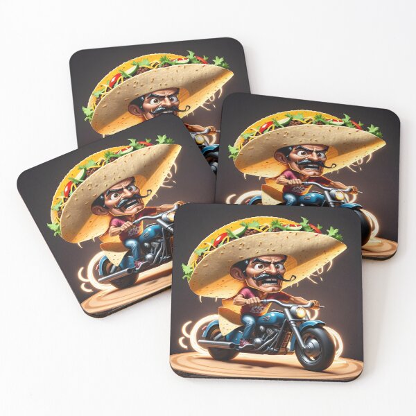 Item preview, Angry moustache biker with taco hat  designed and sold by Raluk.