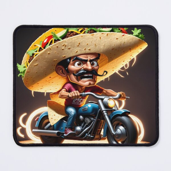 Item preview, Angry moustache biker with taco hat  designed and sold by Raluk.