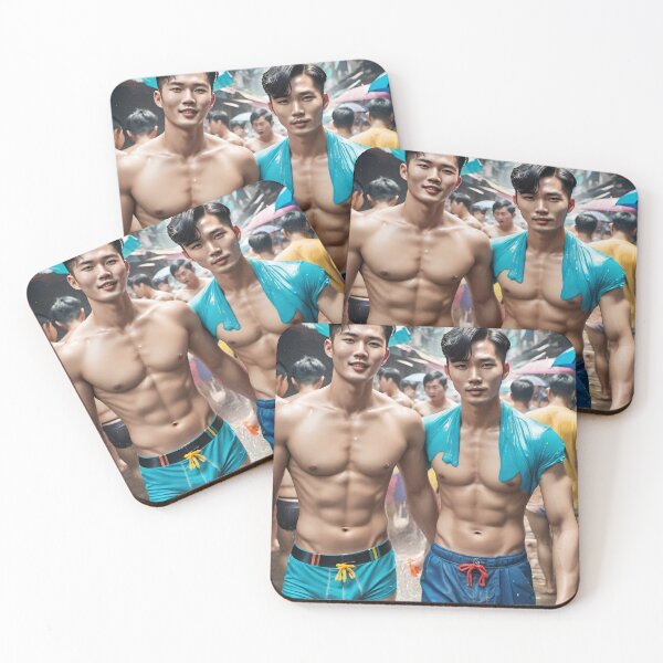 Item preview, Songkran's Vibrant Heartbeat: Handsome Unity in Water Wars designed and sold by Aryabek.