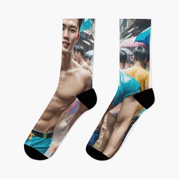 Item preview, Songkran's Vibrant Heartbeat: Handsome Unity in Water Wars designed and sold by Aryabek.