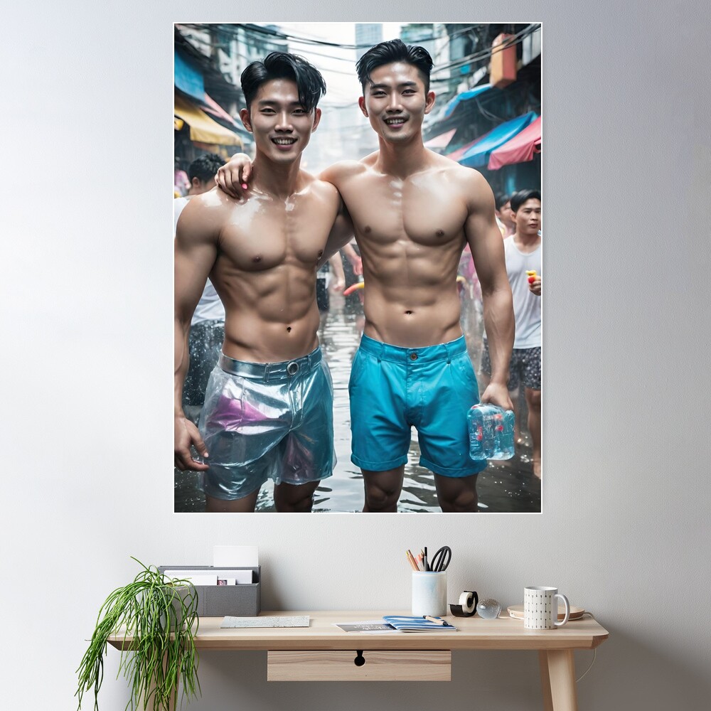 Korean Men in Songkran Gay | Poster