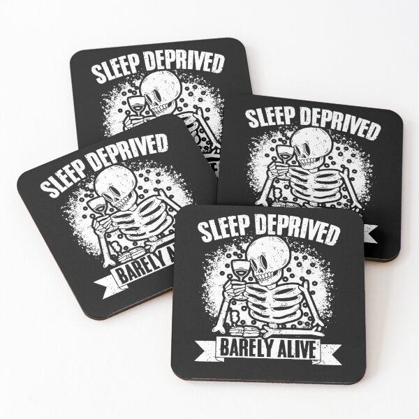 Item preview, Sleep Deprived Barely Alive Funny Skeleton Sleep Deprivation designed and sold by Nessshirts.