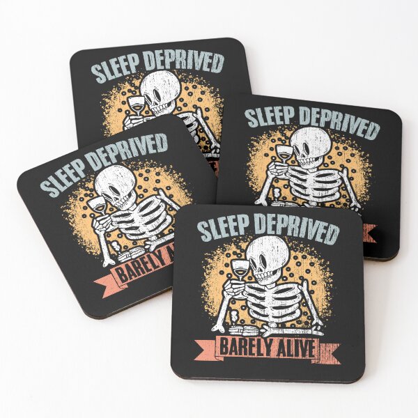 Item preview, Sleep Deprived Barely Alive Retro Skeleton Sleep Deprivation designed and sold by Nessshirts.