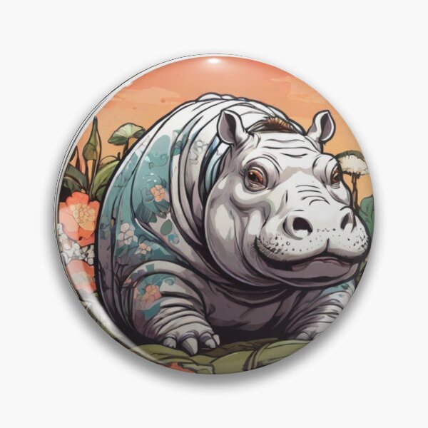 Item preview, Spring Comic Style Hippo designed and sold by NeatThingLover.