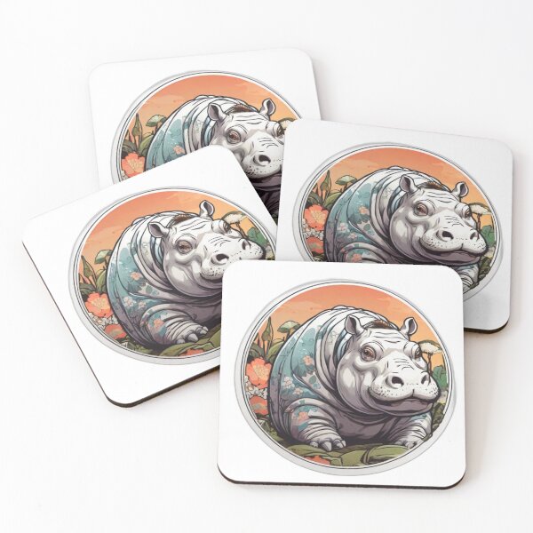 Item preview, Spring Comic Style Hippo designed and sold by NeatThingLover.