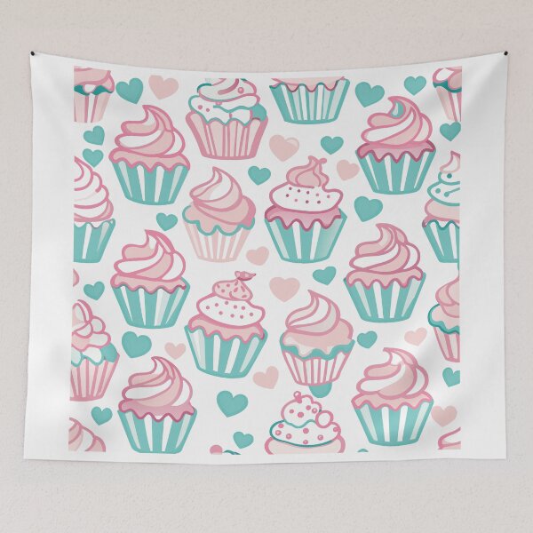 Item preview, sweet pink turquoise cupcakes designed and sold by jkrphoto.