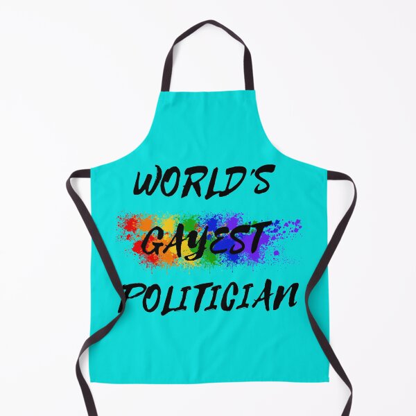 Item preview, World's Gayest Politician Queer Humor With Rainbow Colors For Proud Gay Politicians In Cyan designed and sold by LuckyKermit.