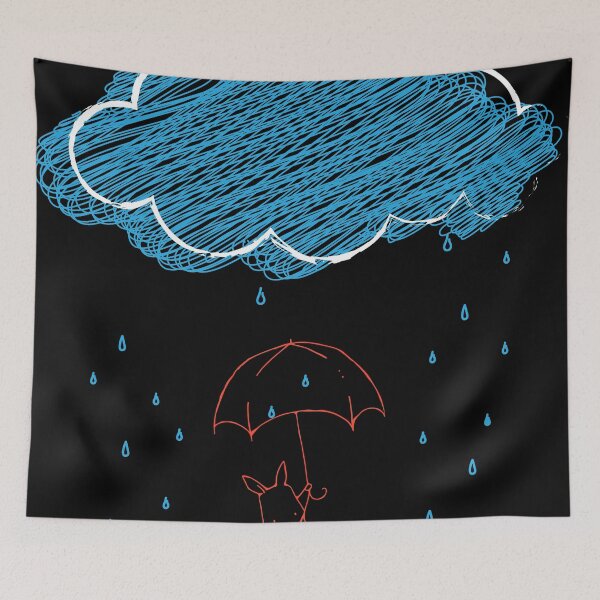 Item preview, A little rabbit opens an umbrella and walks in the rain. designed and sold by attakorn.