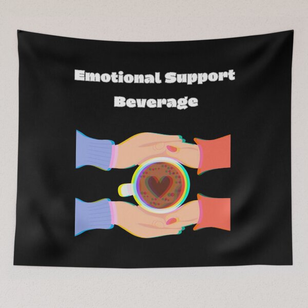 Artikelvorschau, Lustiges T-Shirt mit Aufschrift „Emotional Support Beverage“ entworfen und verkauft von urszulakier.