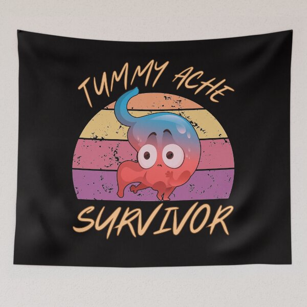 Item preview, Tummy Troubles Survivor Funny Stomach Meme Digestive Health designed and sold by ManiaGrania.
