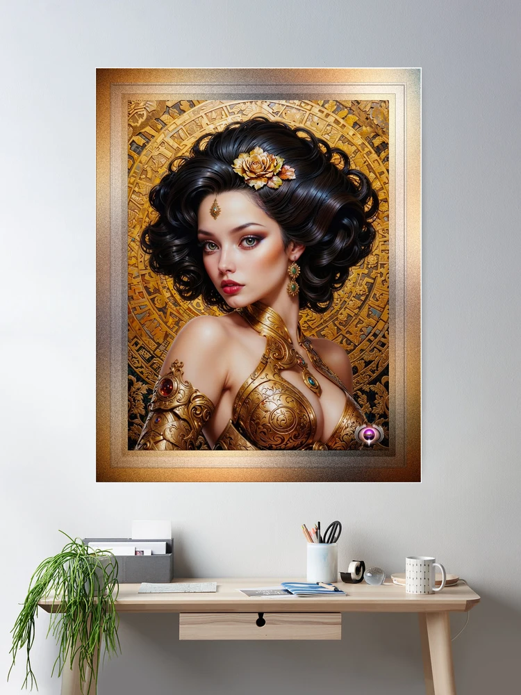 Portrait Of Delania Tracia Stunning AI Concept Art by Xzendor7 Room Decor  Poster Art Print