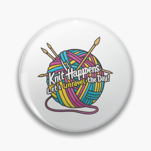 Artikelvorschau, Knit Happens Buntes Garnknäuel für Strickliebhaber lustig entworfen und verkauft von HobbiesPrints.