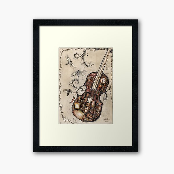 Steampunk voilin Framed Art Print