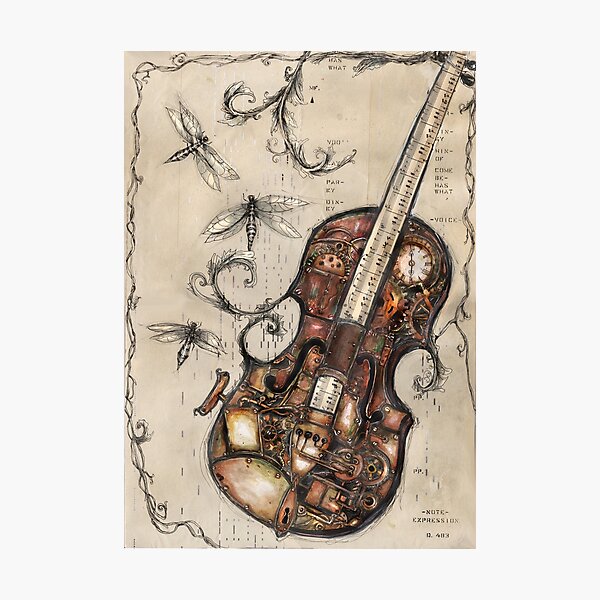 Steampunk voilin Photographic Print