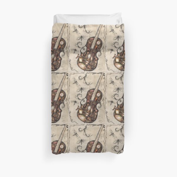 Steampunk voilin Duvet Cover