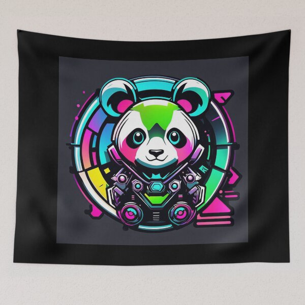 Item preview, Colorful Cyber Panda Design, Kawaii Bear designed and sold by Burn-Ego.