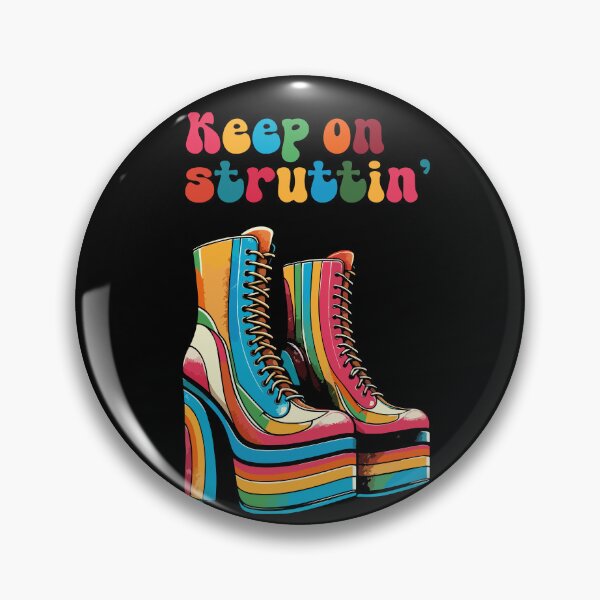 Item preview, Keep on struttin' - 1970s multi-coloured retro platform boots designed and sold by Hot-Proper-Tees.