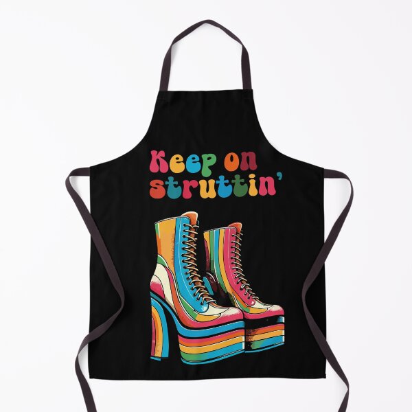 Item preview, Keep on struttin' - 1970s multi-coloured retro platform boots designed and sold by Hot-Proper-Tees.