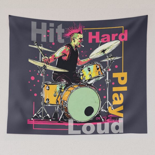 Item preview, Hit Hard, Play Loud designed and sold by Concept-Hub.