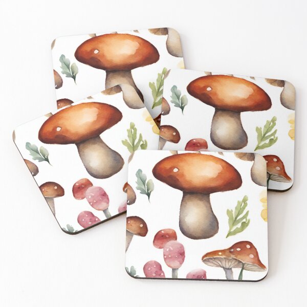 Item preview, Watercolor mushroom and flower designed and sold by coguflores.