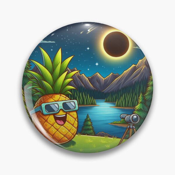 Item preview, Little Pineapple Man Watching the Eclipse designed and sold by GabriellaMakesThings.