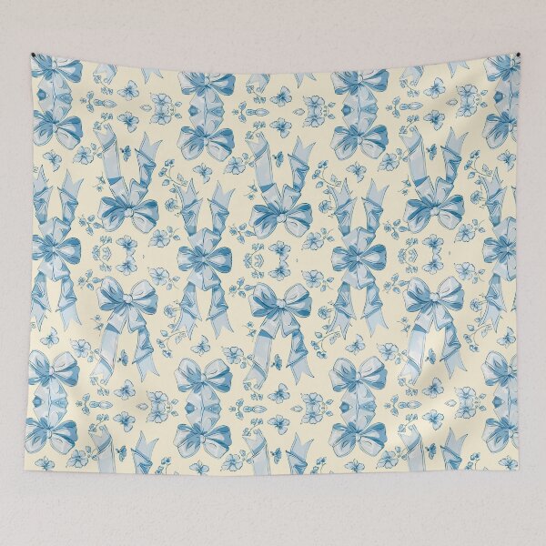 Item preview, Blue Coquette bow pattern designed and sold by AnnDart.