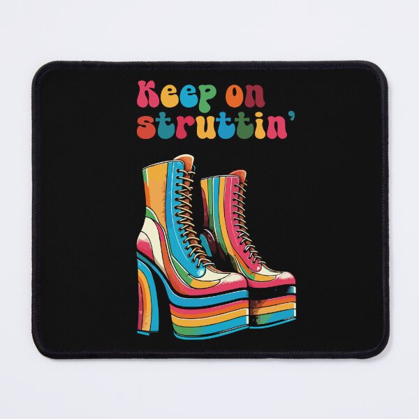 Item preview, Keep on struttin' - 1970s multi-coloured retro platform boots designed and sold by Hot-Proper-Tees.