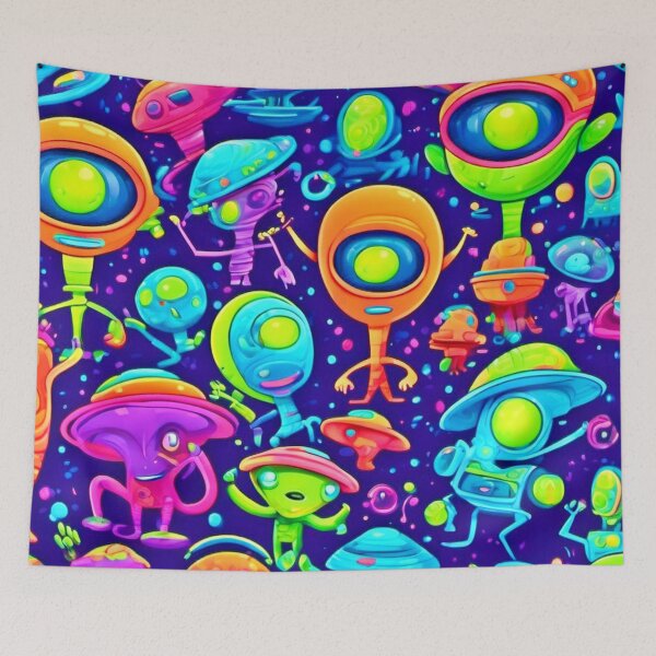 Item preview, Alien Cartoon Fun Art designed and sold by Health And Fitness Posts e-Store.