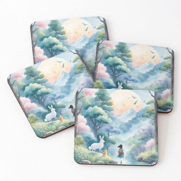 Artikelvorschau, Magische Fantasy Anime Frühlingslandschaft, Pink entworfen und verkauft von Prints and Lifestyle.