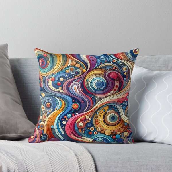 Item preview, Ilustraciones dinámicas de remolinos y círculos - Geométrico vibrante Lienzo designed and sold by PillowTalkyZone.