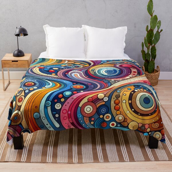 Item preview, Dynamic Swirls and Circles Artwork - Vibrant Geometric Canvas Print designed and sold by PillowTalkyZone.