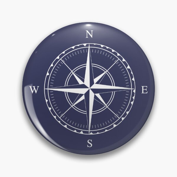 Item preview, Navy Blue and White Nautical Ships Compass Rose designed and sold by HotHibiscus.
