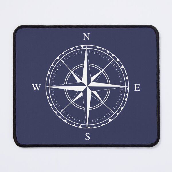Item preview, Navy Blue and White Nautical Ships Compass Rose designed and sold by HotHibiscus.