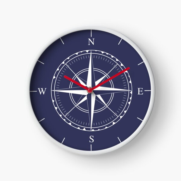 Item preview, Navy Blue and White Nautical Ships Compass Rose designed and sold by HotHibiscus.
