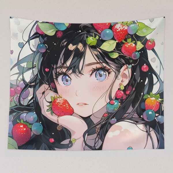 Item preview, Blueberry Harvest Anime Girl designed and sold by bubblegoth.