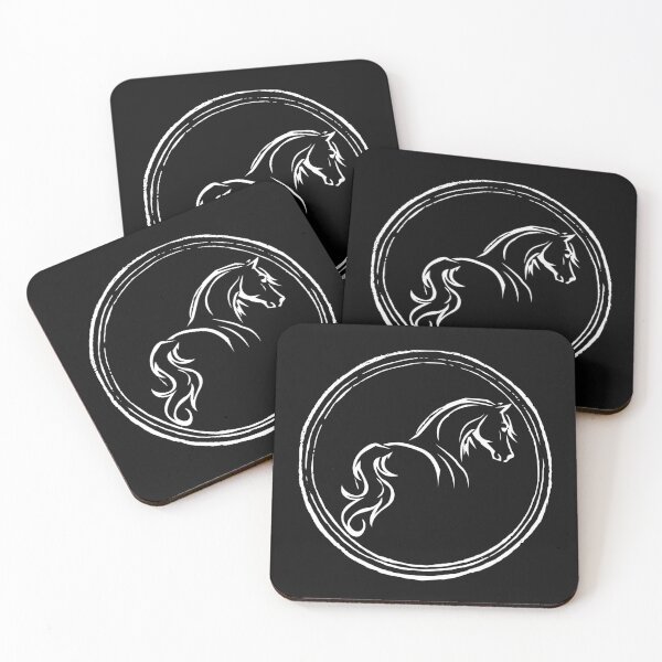 Item preview, Simple White line Horse designed and sold by TemboDreams.