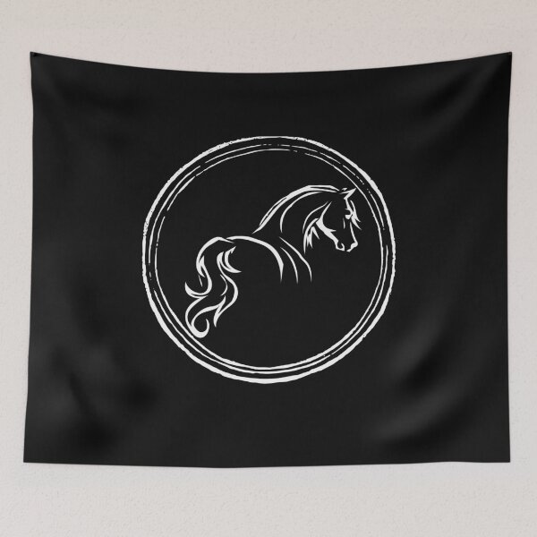 Item preview, Simple White line Horse designed and sold by TemboDreams.