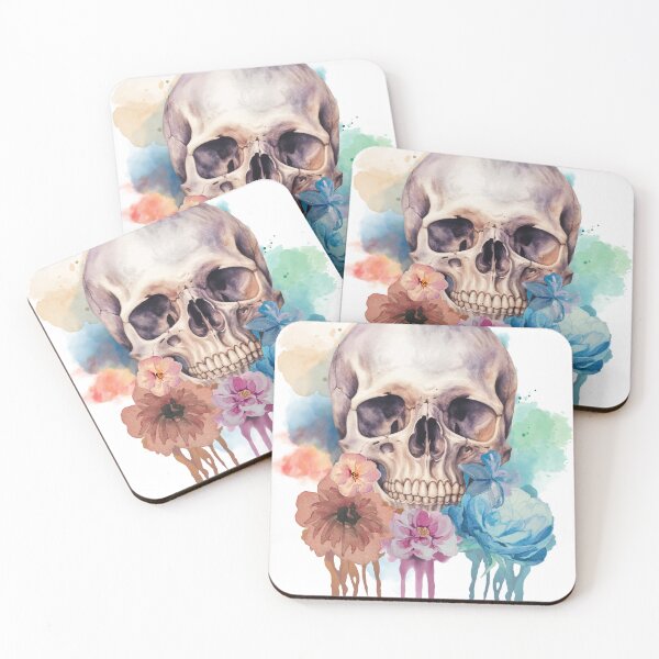Item preview, Floral Skull Art – Gothic Skull with Flowers, Dark Aesthetic, Tattoo-Inspired Illustration designed and sold by SKULLARTISTRY.