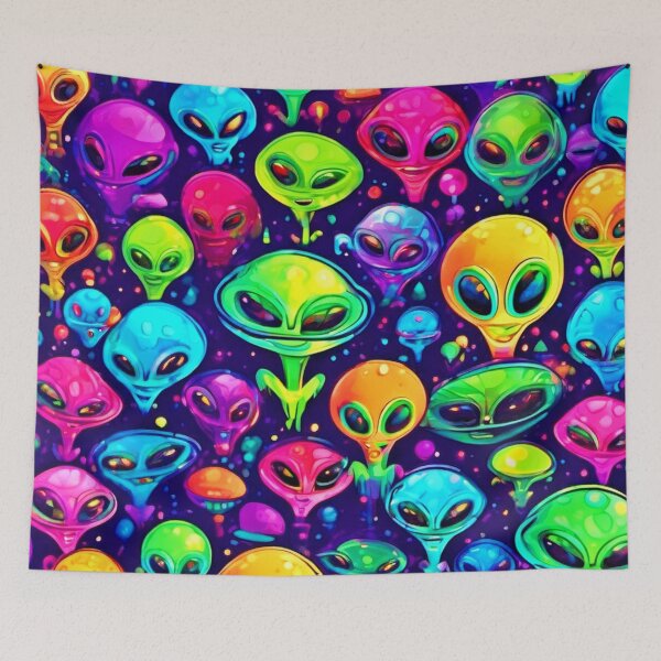 Item preview, Vibrant Alien Characters Artwork designed and sold by Health And Fitness Posts e-Store.