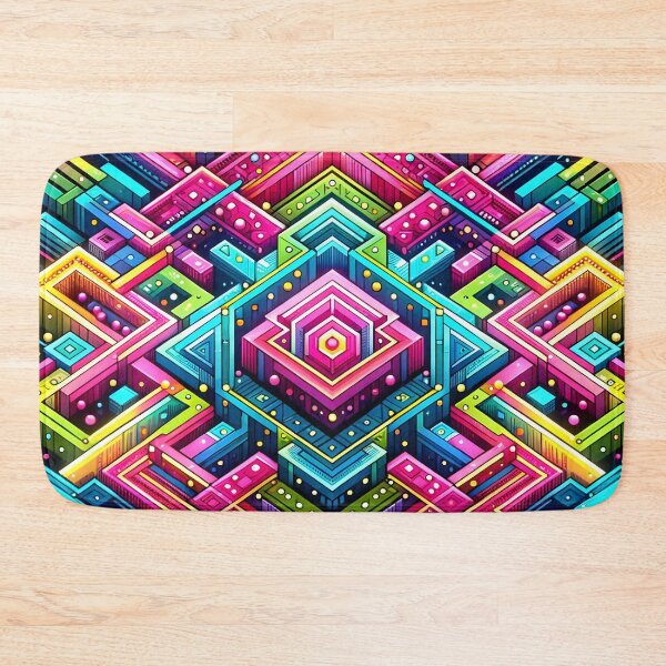 Item preview, Abstract Geometric Pattern Art - Vibrant Low Poly & Isometric Design designed and sold by PillowTalkyZone.