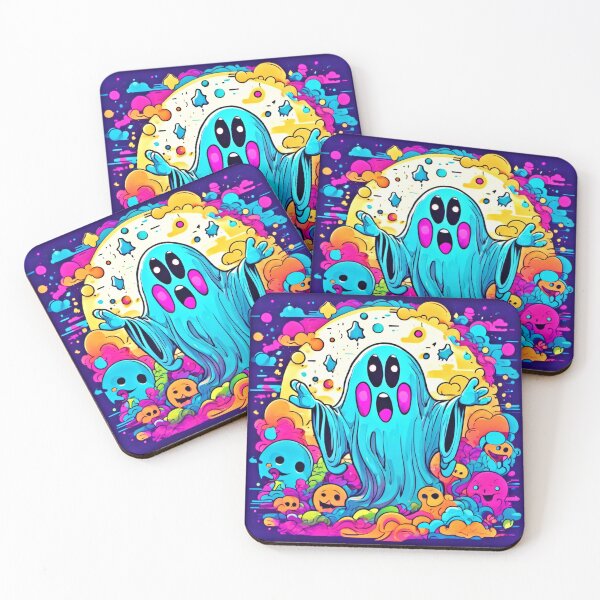 Item preview, Vibrant Ghost Cartoons designed and sold by Health And Fitness Posts e-Store.