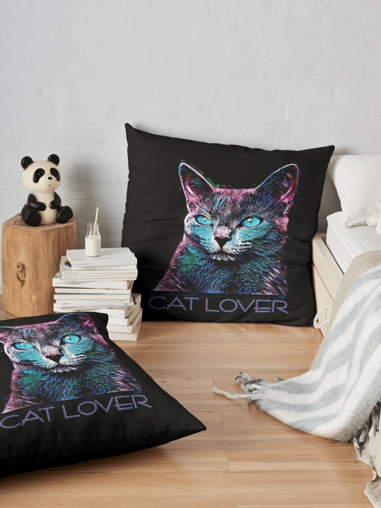 Alternative Ansicht von CAT LOVER CRASSCO RUSSIAN BLUE Bodenkissen