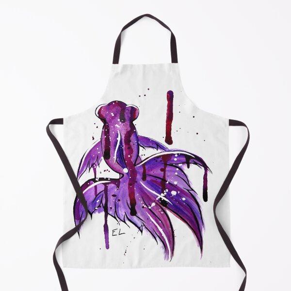 Aperçu de l'œuvre Poisson rouge éclaboussé d'aquarelle violet foncé créée et vendue par GhostoftheSea.