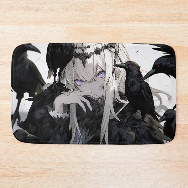Item preview, Misteriosa chica anime corvid monocromática designed and sold by bubblegoth.