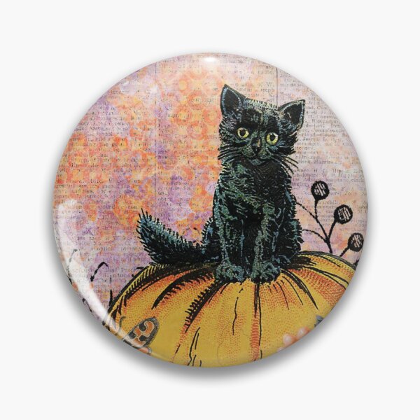 Item preview, Halloween Cat on a Pumpkin designed and sold by CalicoCollage.