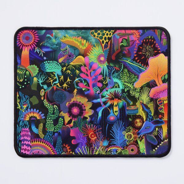 Item preview,  Abstract Trippy Neon Fauna and Flora Illustration designed and sold by Mystikos Art.
