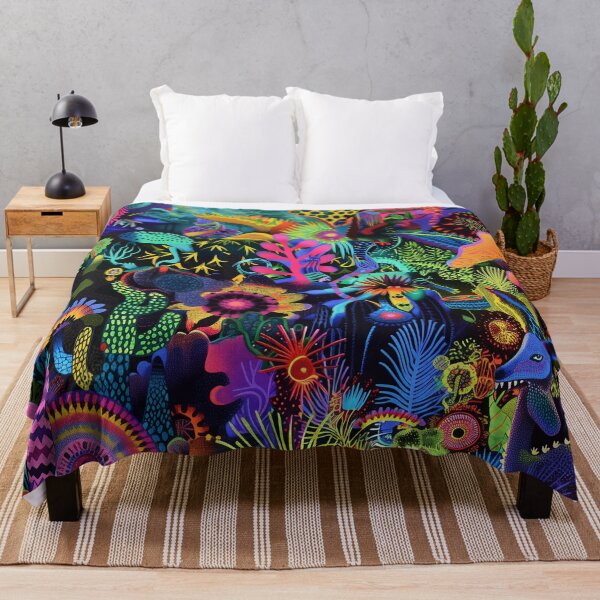 Item preview, Abstract Trippy Neon Fauna and Flora Illustration designed and sold by Mystikos Art.