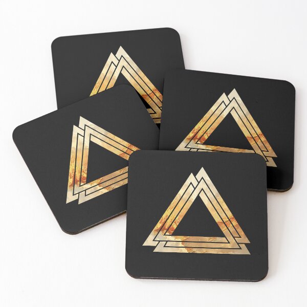Item preview, Golden Overlapping Triangles Valknut designed and sold by Digital-Lys.