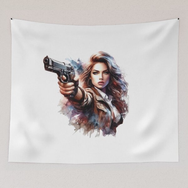 Item preview, “Fatal Beauty: an armed and dangerous woman” designed and sold by CHRIST5000.